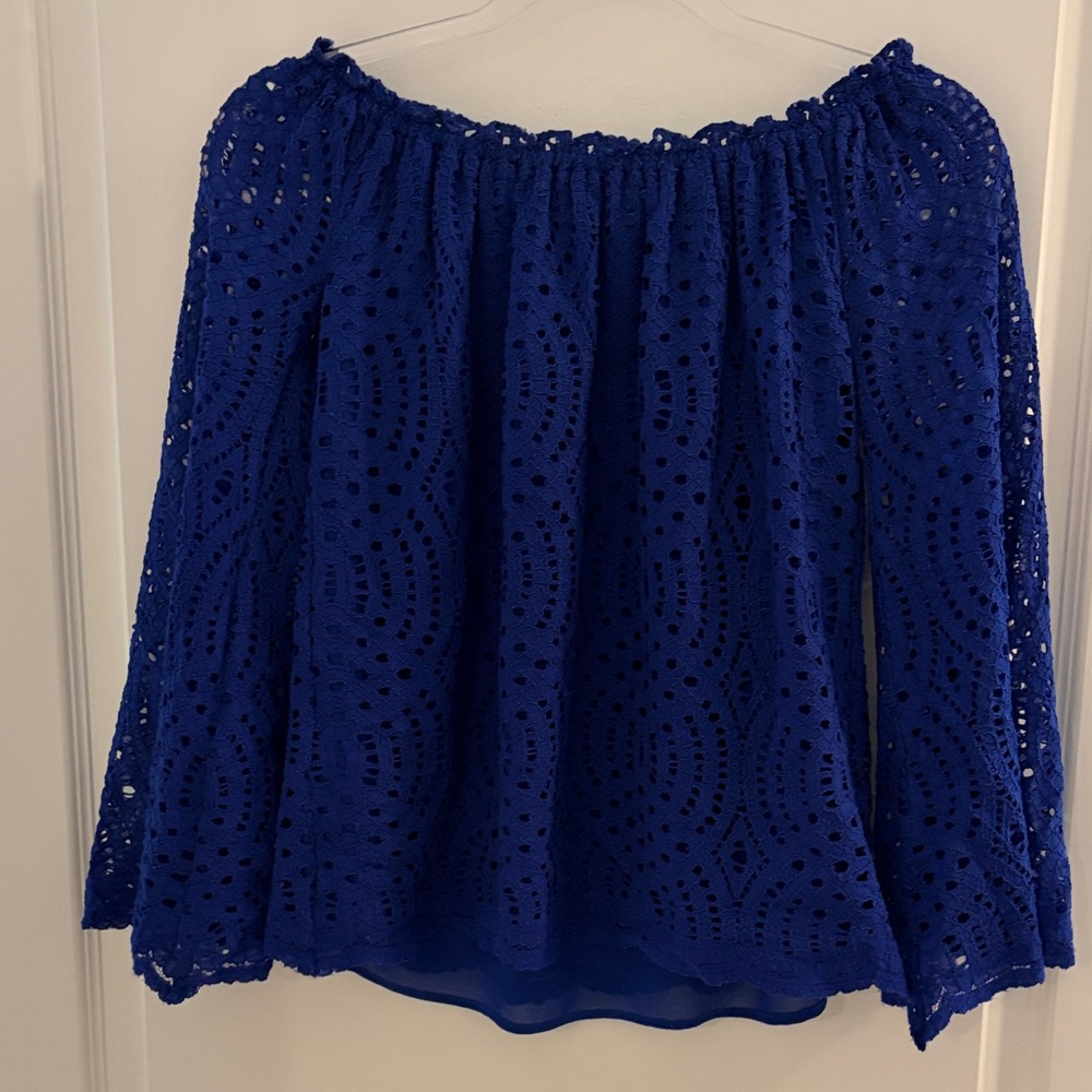 Lilly Pulitzer Royal Blue Lace Blouse